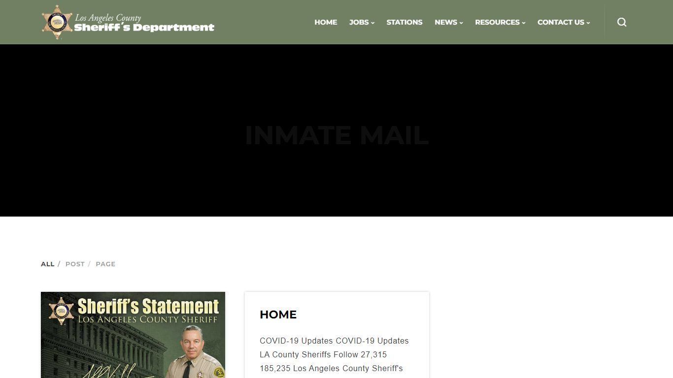 Search Results for “inmate mail” | Page 2 | Los Angeles County Sheriff ...